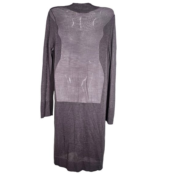 Soft Surroundings Sheer Long One Button Cardigan Lightweight Gray‎ Women's M - Picture 2 of 8